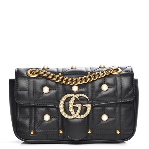 gucci pearl bag black|gucci black bag outlet.